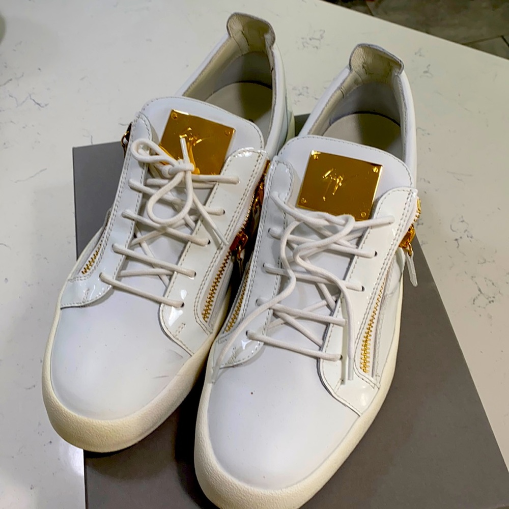 White and Gold Giuseppe Zanotti Sneakers
